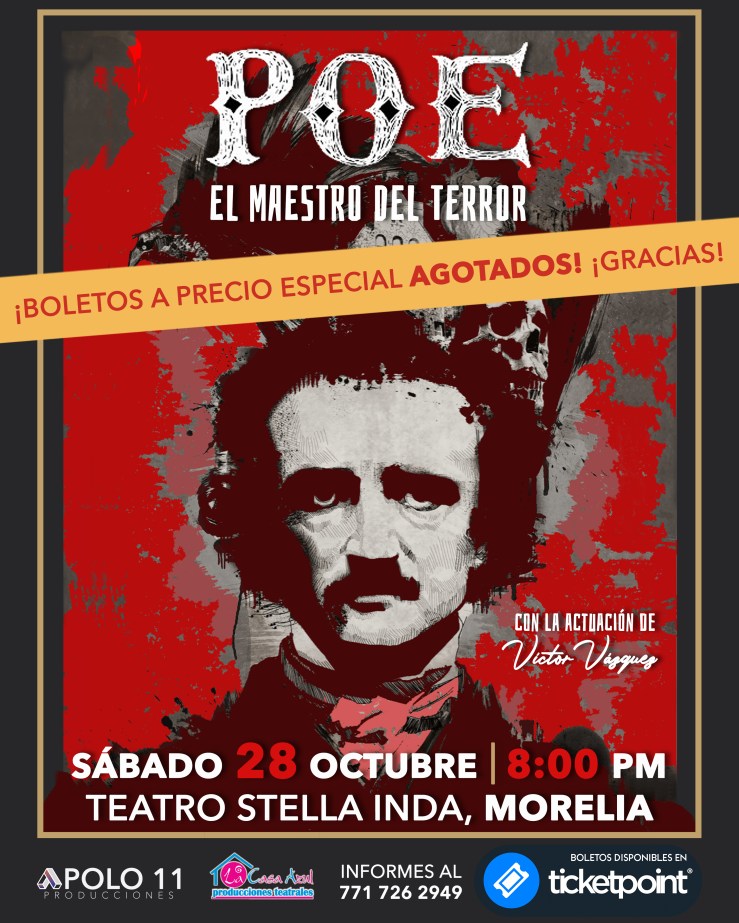 Cartel Poe redes Morelia agotado